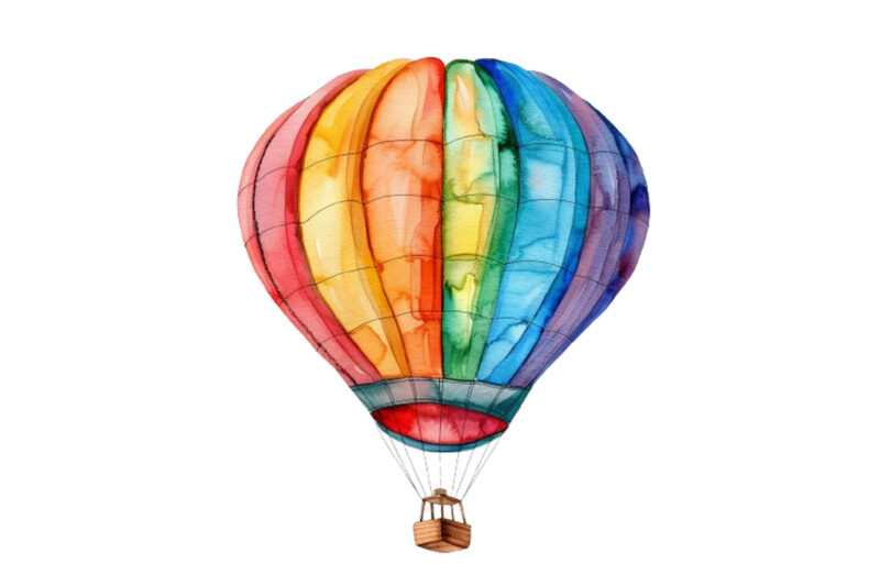 watercolor funny Hot Air Balloon Clipart