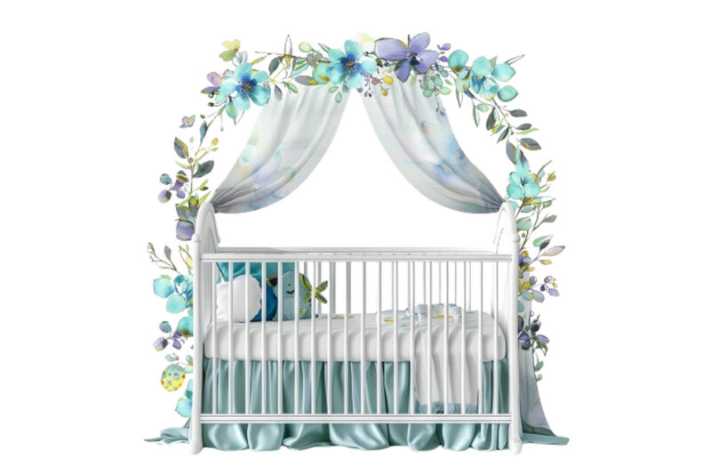 watercolor nursery cute Crib clipart