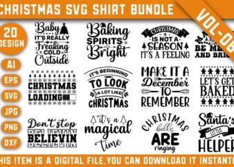 Christmas SVG bundle, Merry Christmas cut files bundle, Christmas Cricut cut files, Christmas t-shirt bundle, Christmas shirt design bundle