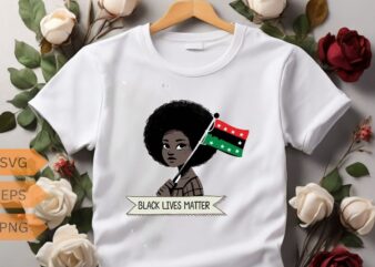 BLACK LIVES MATTER African kids holding a Juneteenth flag Black Pride T-Shirt design vector, Juneteenth day flag black pride t-shirt