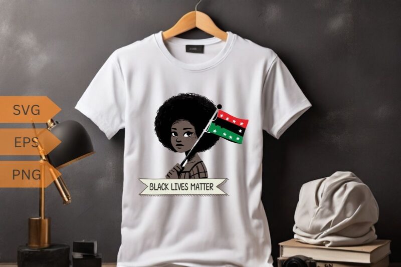 BLACK LIVES MATTER African kids holding a Juneteenth flag Black Pride T-Shirt design vector, Juneteenth day flag black pride t-shirt