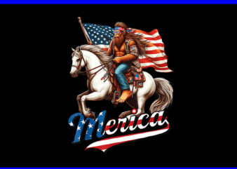 Bigfoot Merica USA Mullet Bandana Horse Riding PNG, Bigfoot Merica PNG t shirt template