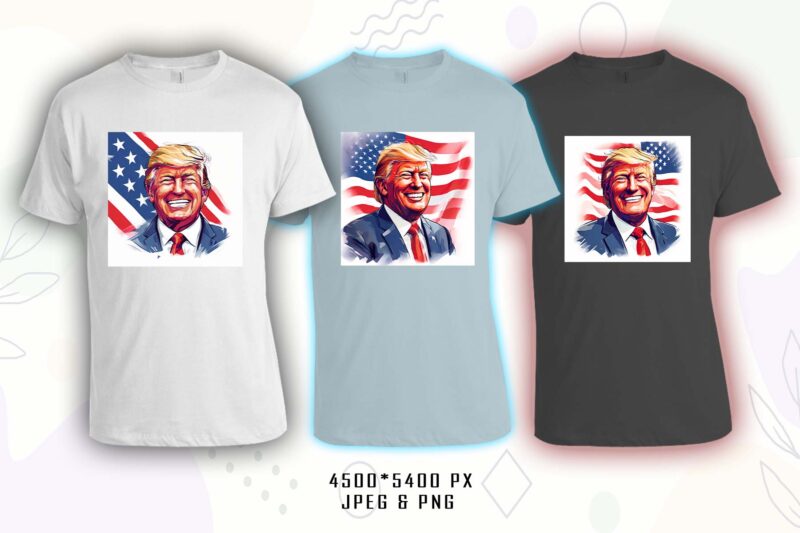 Donald Trump t-shirt design bundle with 20 png & jpeg designs – download instantly Donald Trump T-shirt Design Illustration T-shirt Clipart