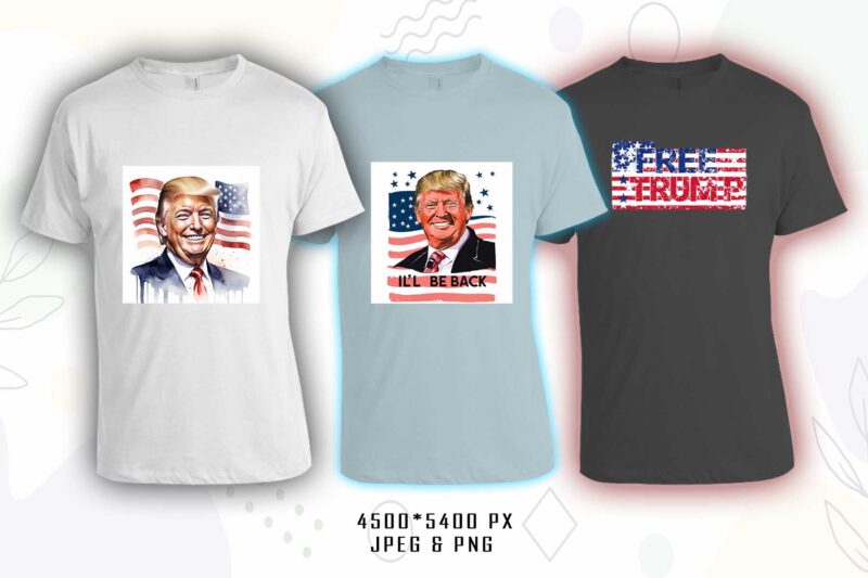 Donald Trump t-shirt design bundle with 20 png & jpeg designs – download instantly Donald Trump T-shirt Design Illustration T-shirt Clipart