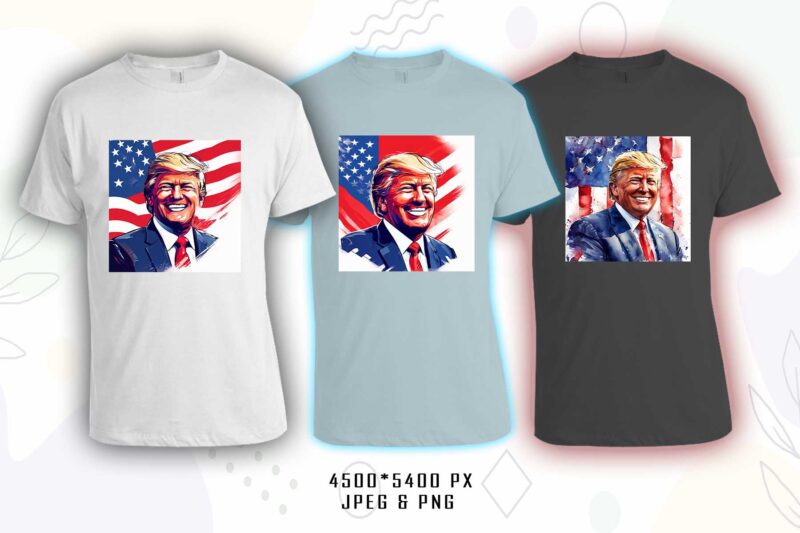 Donald Trump t-shirt design bundle with 20 png & jpeg designs – download instantly Donald Trump T-shirt Design Illustration T-shirt Clipart