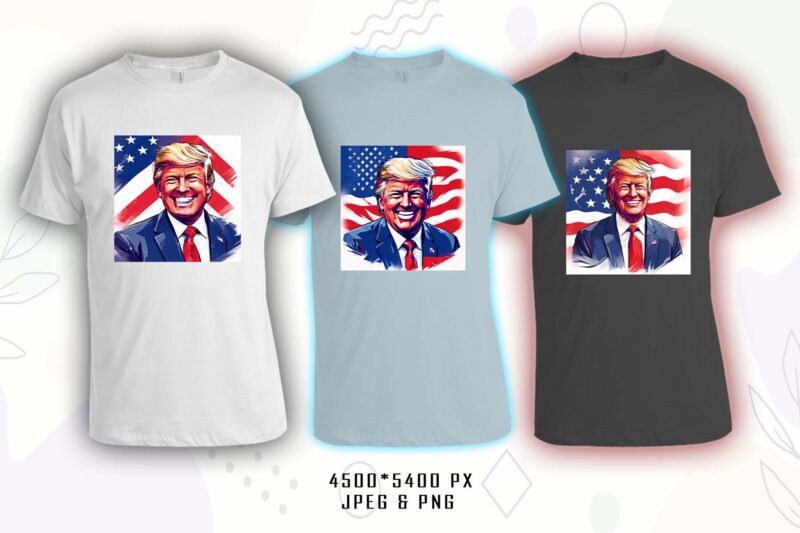 Donald Trump t-shirt design bundle with 20 png & jpeg designs – download instantly Donald Trump T-shirt Design Illustration T-shirt Clipart