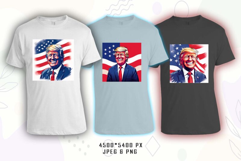 Donald Trump t-shirt design bundle with 20 png & jpeg designs – download instantly Donald Trump T-shirt Design Illustration T-shirt Clipart