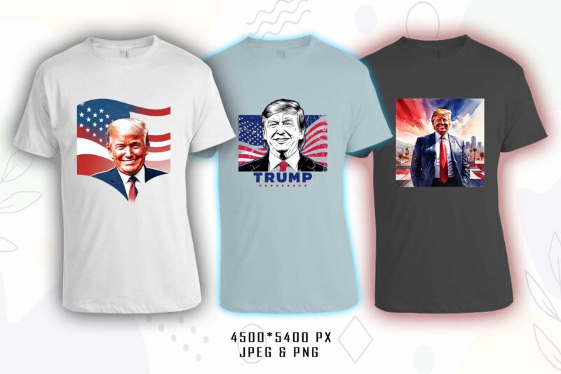 Donald Trump t-shirt design bundle with 20 png & jpeg designs – download instantly Donald Trump T-shirt Design Illustration T-shirt Clipart