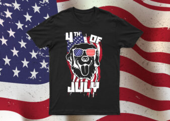 4th Of July Dog Edition | Funny Dog Independence Day T-Shirt Design For Sale | Easy To Use | All Files.