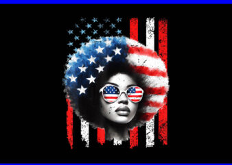 Black African American Patriotic PNG, Black African 4th Of July PNG