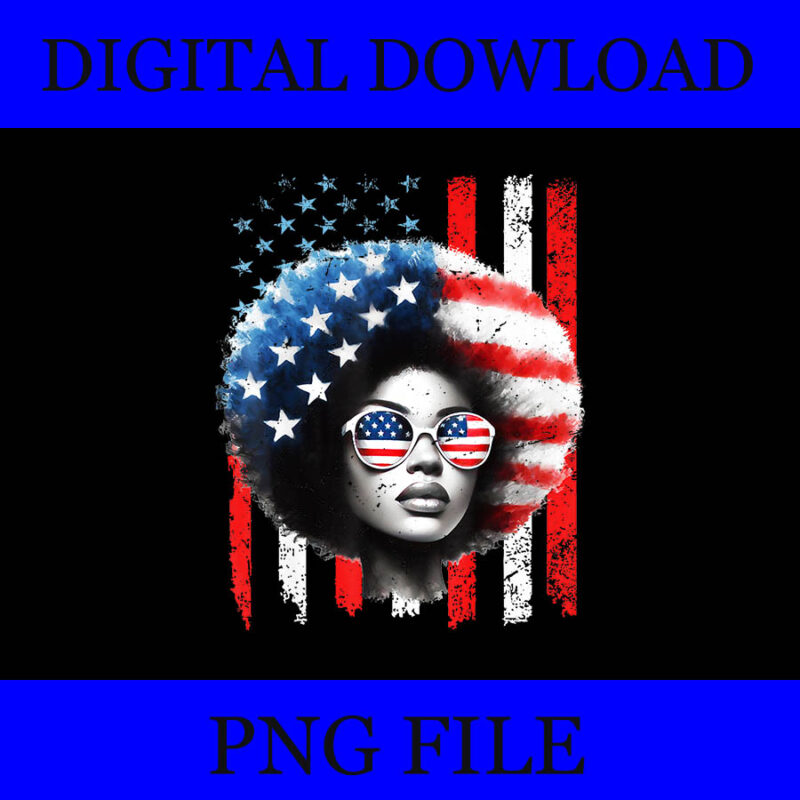 Black African American Patriotic PNG, Black African 4th Of July PNG