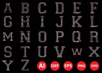 Alphabet( a to z) best rhinestone design
