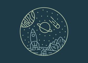 Aliens Camping on Outer Space Planet