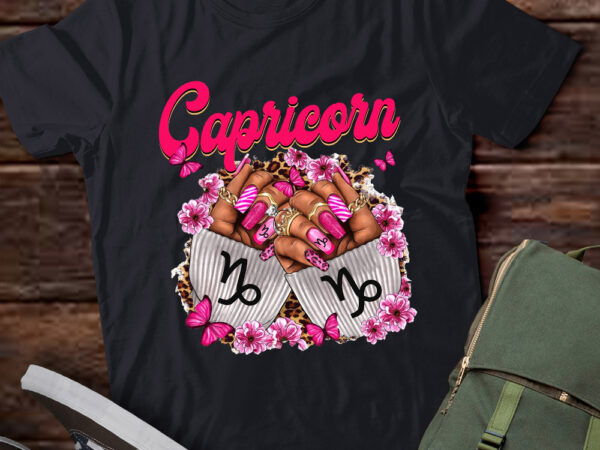 Black women nails zodiac birthday capricorn queen t-shirt ltsp