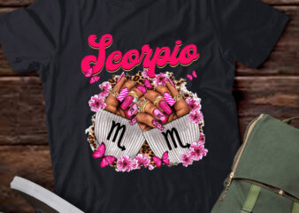 Black Women Nails Zodiac Birthday Scorpio Queen T-Shirt ltsp