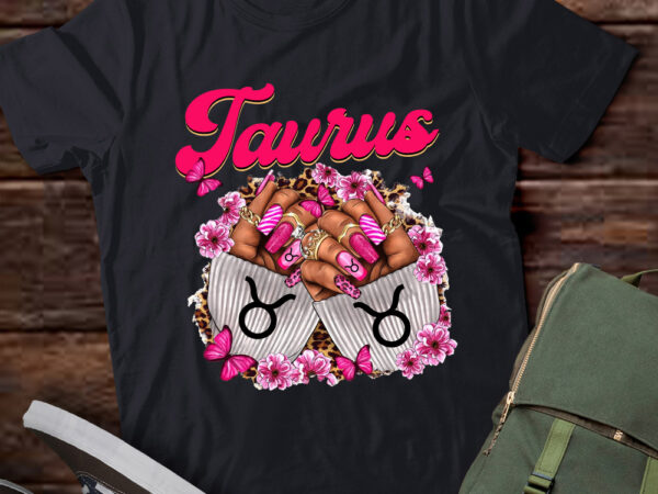 Black women nails zodiac birthday taurus queen t-shirt ltsp