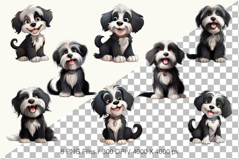 Cartoon Shaggy Dog. TShirt Sticker.