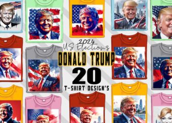 Donald Trump t-shirt design bundle with 20 png & jpeg designs – download instantly Donald Trump T-shirt Design Illustration T-shirt Clipart