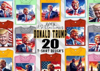 Donald Trump t-shirt design bundle with 20 png & jpeg designs – download instantly Donald Trump T-shirt Design Illustration T-shirt Clipart