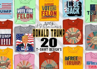Donald Trump t-shirt design bundle with 20 png & jpeg designs – download instantly Donald Trump T-shirt Design Illustration T-shirt Clipart