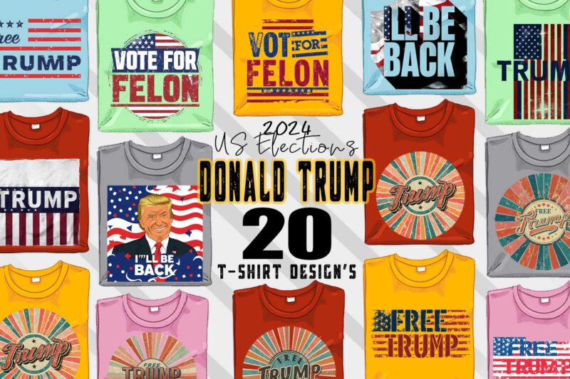 Donald Trump t-shirt design bundle with 20 png & jpeg designs – download instantly Donald Trump T-shirt Design Illustration T-shirt Clipart