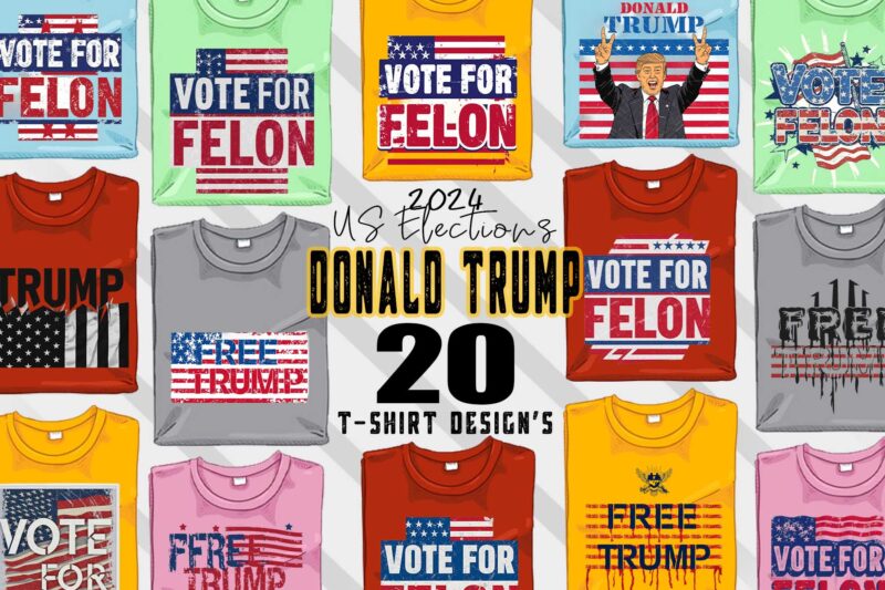 Donald Trump t-shirt design bundle with 20 png & jpeg designs – download instantly Donald Trump T-shirt Design Illustration T-shirt Clipart