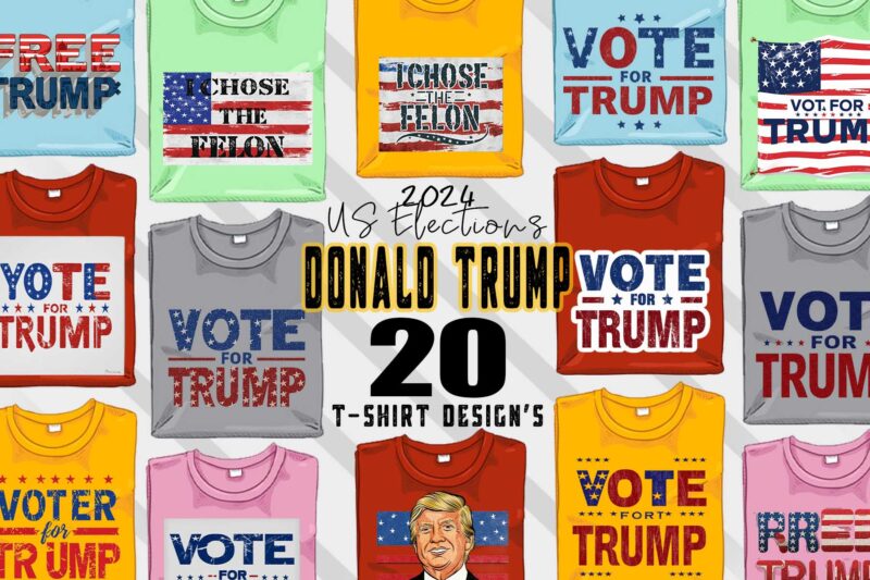 Donald Trump t-shirt design bundle with 20 png & jpeg designs – download instantly Donald Trump T-shirt Design Illustration T-shirt Clipart