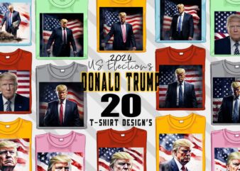 Donald Trump t-shirt design bundle with 20 png & jpeg designs – download instantly Donald Trump T-shirt Design Illustration T-shirt Clipart