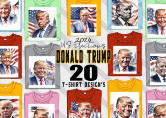 Donald Trump t-shirt design bundle with 20 png & JPEG designs – download instantly Donald Trump T-shirt Design Illustration T-shirt Clip