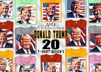 Donald Trump t-shirt design bundle with 20 png & jpeg designs – download instantly Donald Trump T-shirt Design Illustration T-shirt Clipart