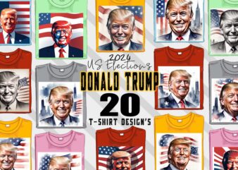 Donald Trump t-shirt design bundle with 20 png & jpeg designs – download instantly Donald Trump T-shirt Design Illustration T-shirt Clipart