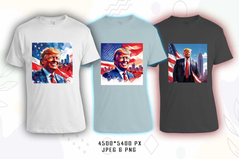 Donald Trump t-shirt design bundle with 20 png & jpeg designs – download instantly Donald Trump T-shirt Design Illustration T-shirt Clipart