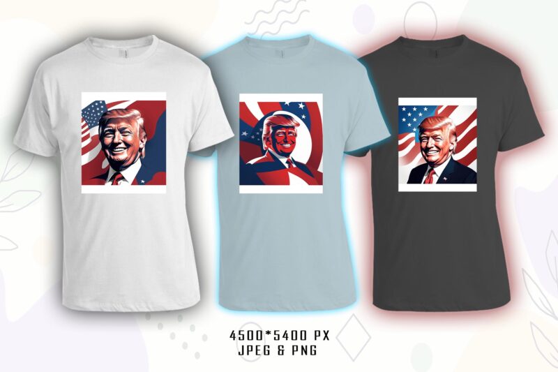 Donald Trump t-shirt design bundle with 20 png & jpeg designs – download instantly Donald Trump T-shirt Design Illustration T-shirt Clip