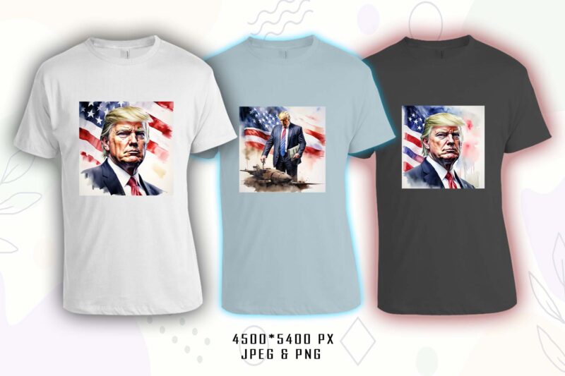 Donald Trump t-shirt design bundle with 20 png & jpeg designs – download instantly Donald Trump T-shirt Design Illustration T-shirt Clipart