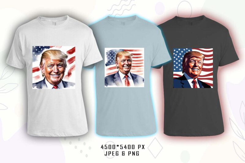 Donald Trump t-shirt design bundle with 20 png & jpeg designs – download instantly Donald Trump T-shirt Design Illustration T-shirt Clipart