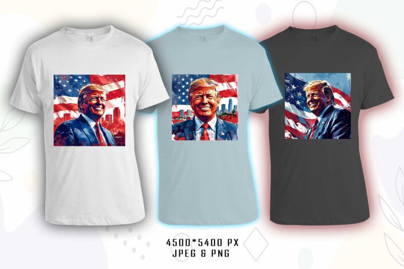 Donald Trump t-shirt design bundle with 20 png & jpeg designs – download instantly Donald Trump T-shirt Design Illustration T-shirt Clipart