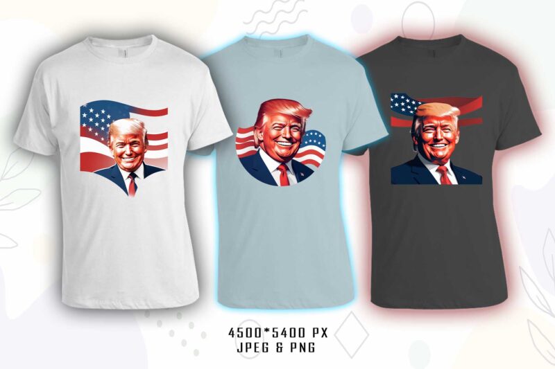 Donald Trump t-shirt design bundle with 20 png & jpeg designs – download instantly Donald Trump T-shirt Design Illustration T-shirt Clipart