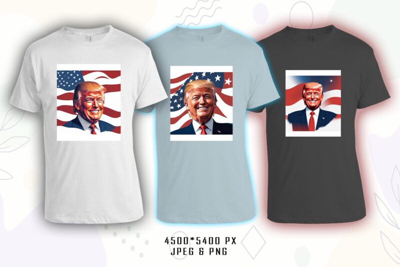 Donald Trump t-shirt design bundle with 20 png & jpeg designs – download instantly Donald Trump T-shirt Design Illustration T-shirt Clip