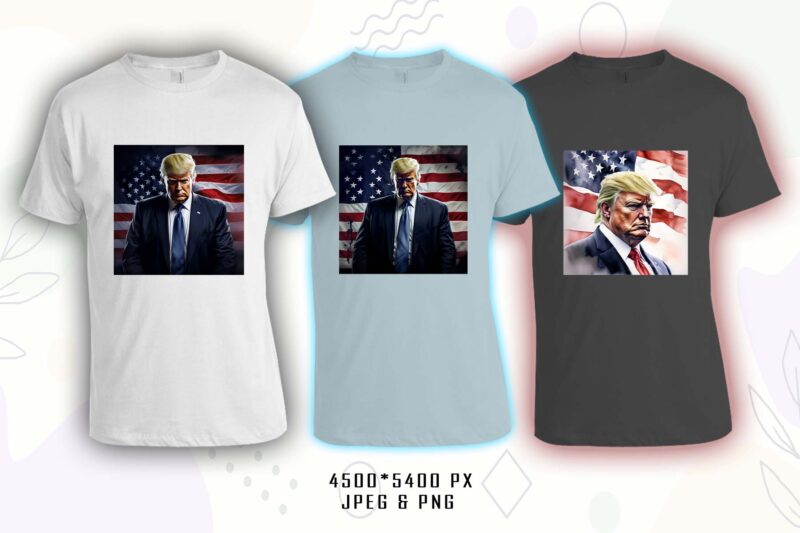 Donald Trump t-shirt design bundle with 20 png & jpeg designs – download instantly Donald Trump T-shirt Design Illustration T-shirt Clipart