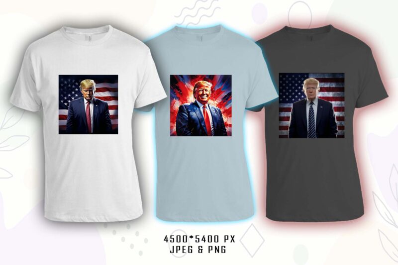 Donald Trump t-shirt design bundle with 20 png & jpeg designs – download instantly Donald Trump T-shirt Design Illustration T-shirt Clipart