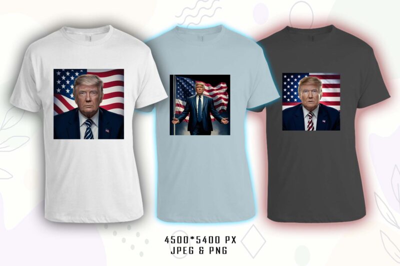 Donald Trump t-shirt design bundle with 20 png & jpeg designs – download instantly Donald Trump T-shirt Design Illustration T-shirt Clipart