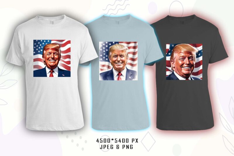 Donald Trump t-shirt design bundle with 20 png & jpeg designs – download instantly Donald Trump T-shirt Design Illustration T-shirt Clipart