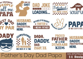 Fathers Day Dad Papa T-shirt Bundle Fathers Day Dad Papa SVG Bundle