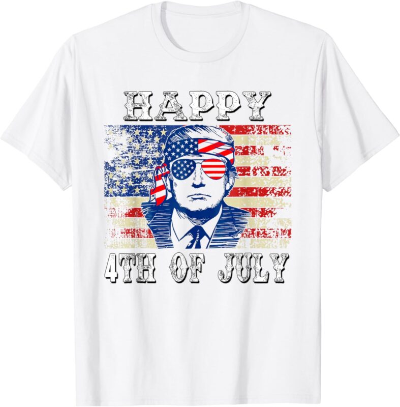 Funny Trump Shirts Happy 4th Of July American Flag Men Women T-Shirt