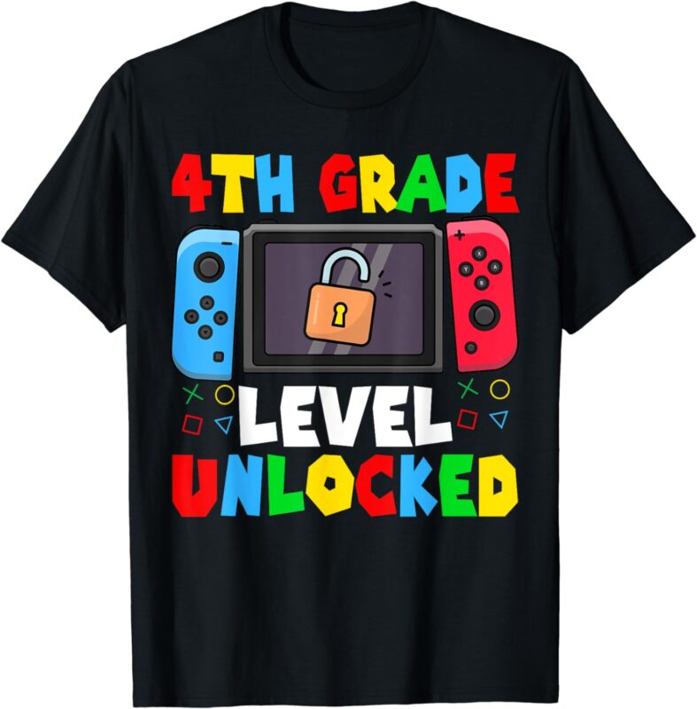 Game Gaming 4th Grade Level Unlocked First Day Toddlers Boys T-Shirt