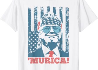 Happy 4th Of July Trump American Flag TRUMP ‘MURICA T-Shirt