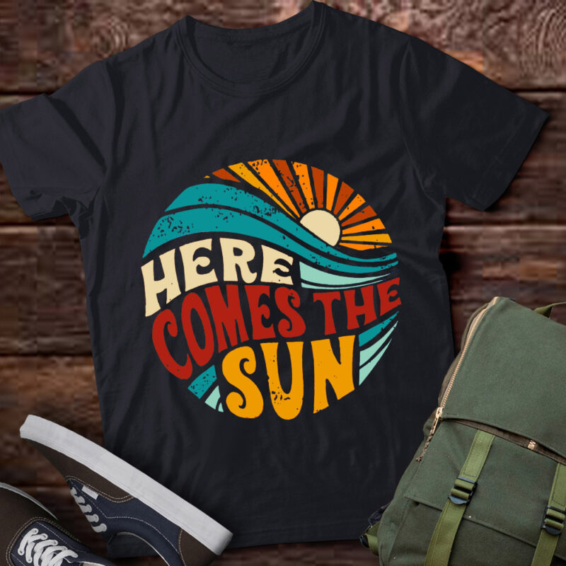 Here Comes The Sun Retro Sunshine Summer Beach lts-d
