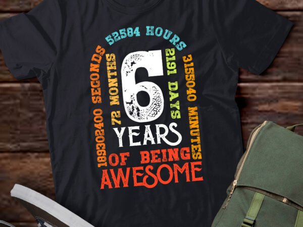 Kids 6th birthday years old vintage retro 72 months t-shirt ltsp