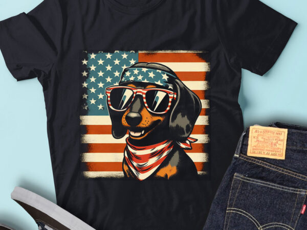 Lt103 dachshunds t shirt gift usa flag funny wiener dog