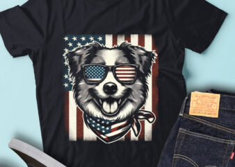 LT106 Australian Shepherds With USA Flag Dog Gifts Pet Owner